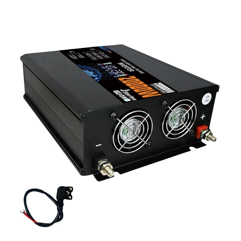 20000W Smart Power Inverter DC 12V to AC 220V Dual Voltage Input for Solar Camping Home 26.4x20x8.2cm