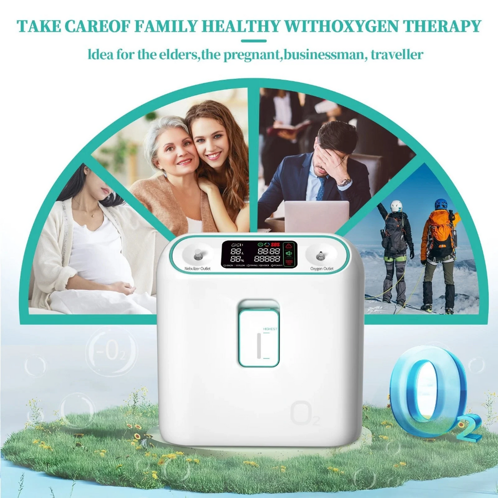 1-8L Adjustable Oxygen Concentrator 96% High Concentration 2-in-1 Home Care Oxygen Generator Nebulizer Machine AU Plug