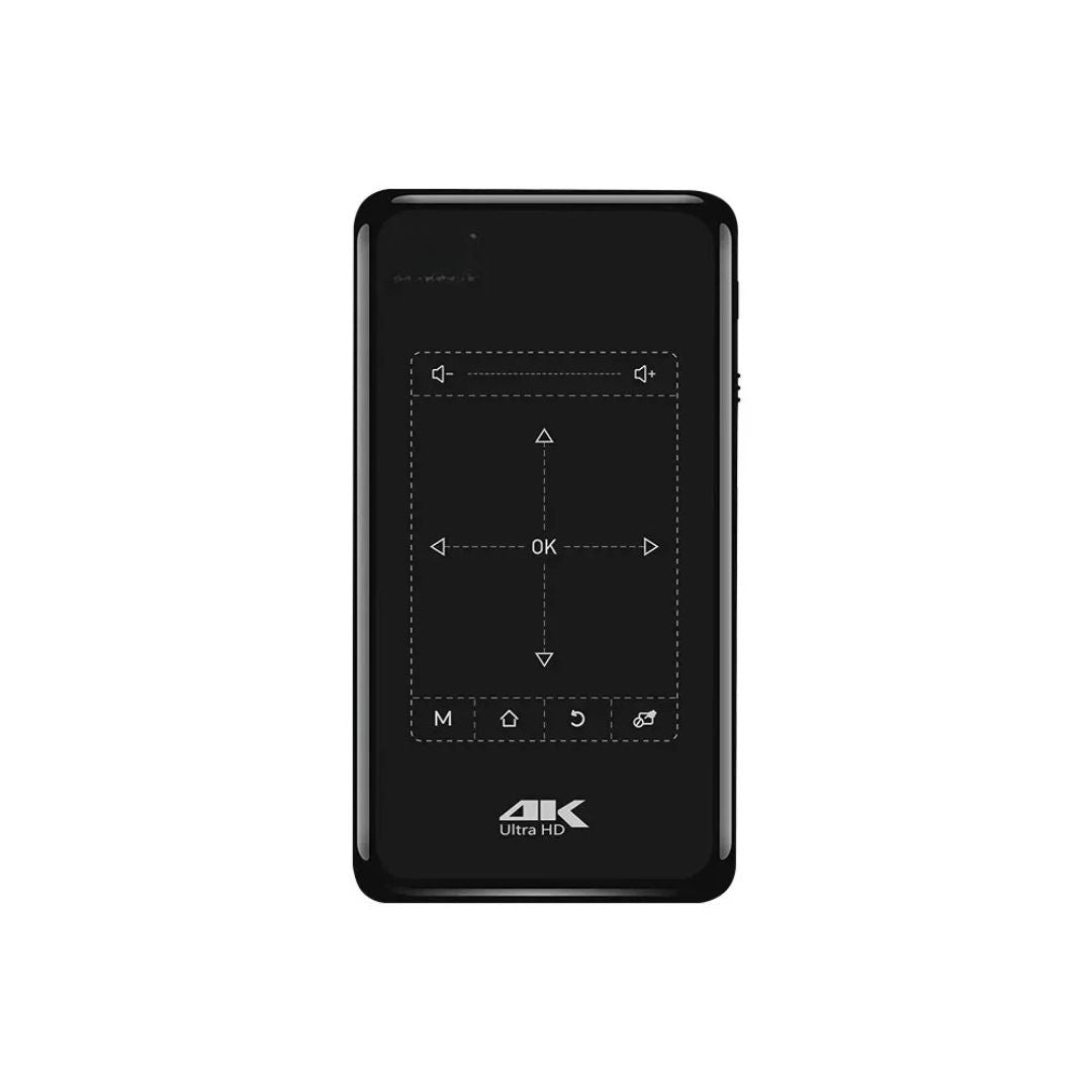 Mini Projector Android 9.0 1GB RAM 8GB Storage with 4K Decoding for Home Theatre P09-II Black