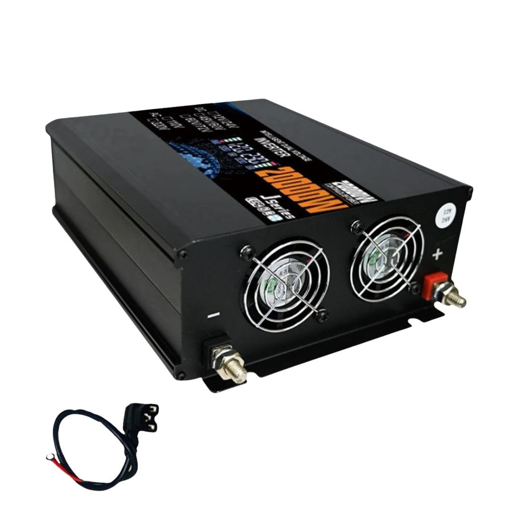 20000W Smart Power Inverter DC 12V to AC 220V Dual Input Solar Camping Inverter for Home 26.4x20x8.2cm
