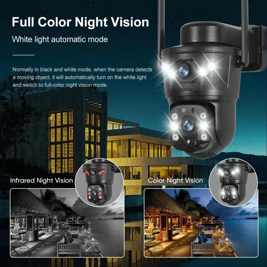 LS VISION 4G Outdoor Solar Security Camera 8MP Dual Lens with PIR, Night Vision and IP66 Waterproof