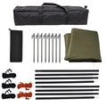 5.1 × 5.1m Large Octagon Camping Tarp Waterproof Coated Outdoor Awning Sunshade Shelter Green Tarp Set
