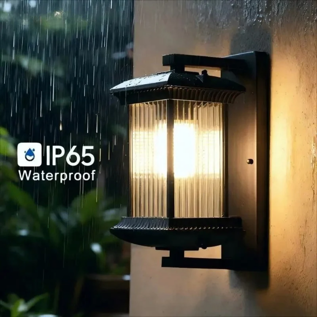 Outdoor LED Wall Light Black 9W IP65 Waterproof Aluminum Vintage Striped or Minimalist Frosted