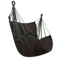 Hammock Chair Outdoor Swing Seat Portable Fabric Hanging Chair with Storage Bag Anti Rollover Design Black 130x100cm