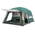 4 Season Camping Tent 430x300x200cm Waterproof Windproof Family Tent Double Layer 2 Room Shelter Green 3-5 Person