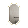 LED Bathroom Mirror Round Touch Screen Waterproof Anti Fog Vanity Mirror Wall Mounted for Wash Basin Shower Grooming 100x50cm