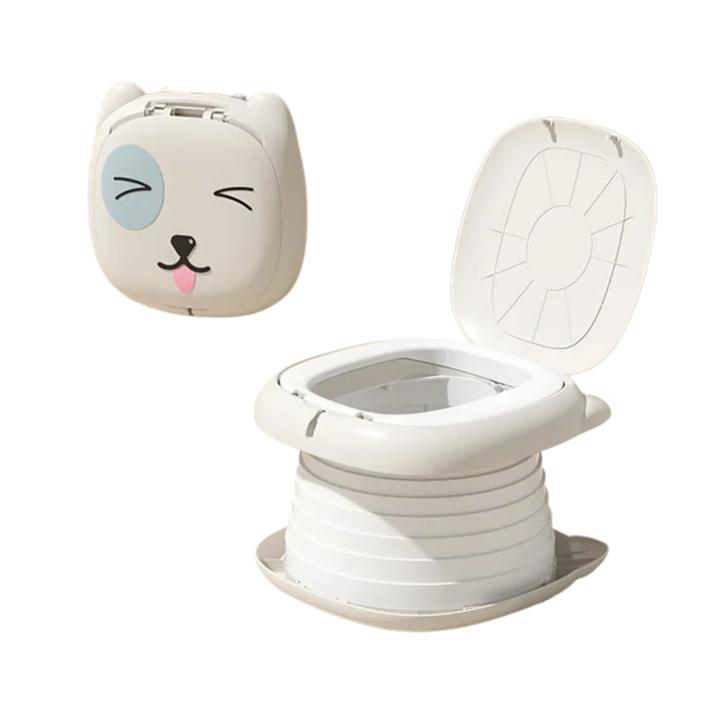 Portable Toddler Potty Training Toilet Foldable Travel Potty Seat for Baby Kids Car Camping Indoor Outdoor Bathroom Grey 17cm