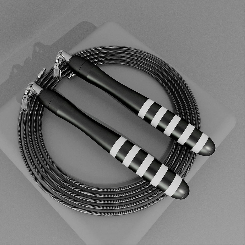 T45 CrossFit Speed Jump Rope Steel Wire Fast Skipping Rope Home Gym Fitness Workout Equipment Weight Loss Black