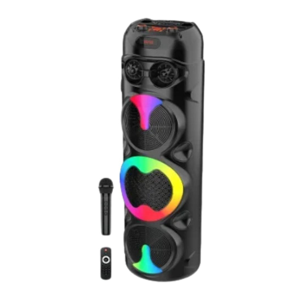 Bluetooth Party Speaker - 40W Wireless Karaoke Sound System with RGB LED Lights and Three 20.3cm Drivers