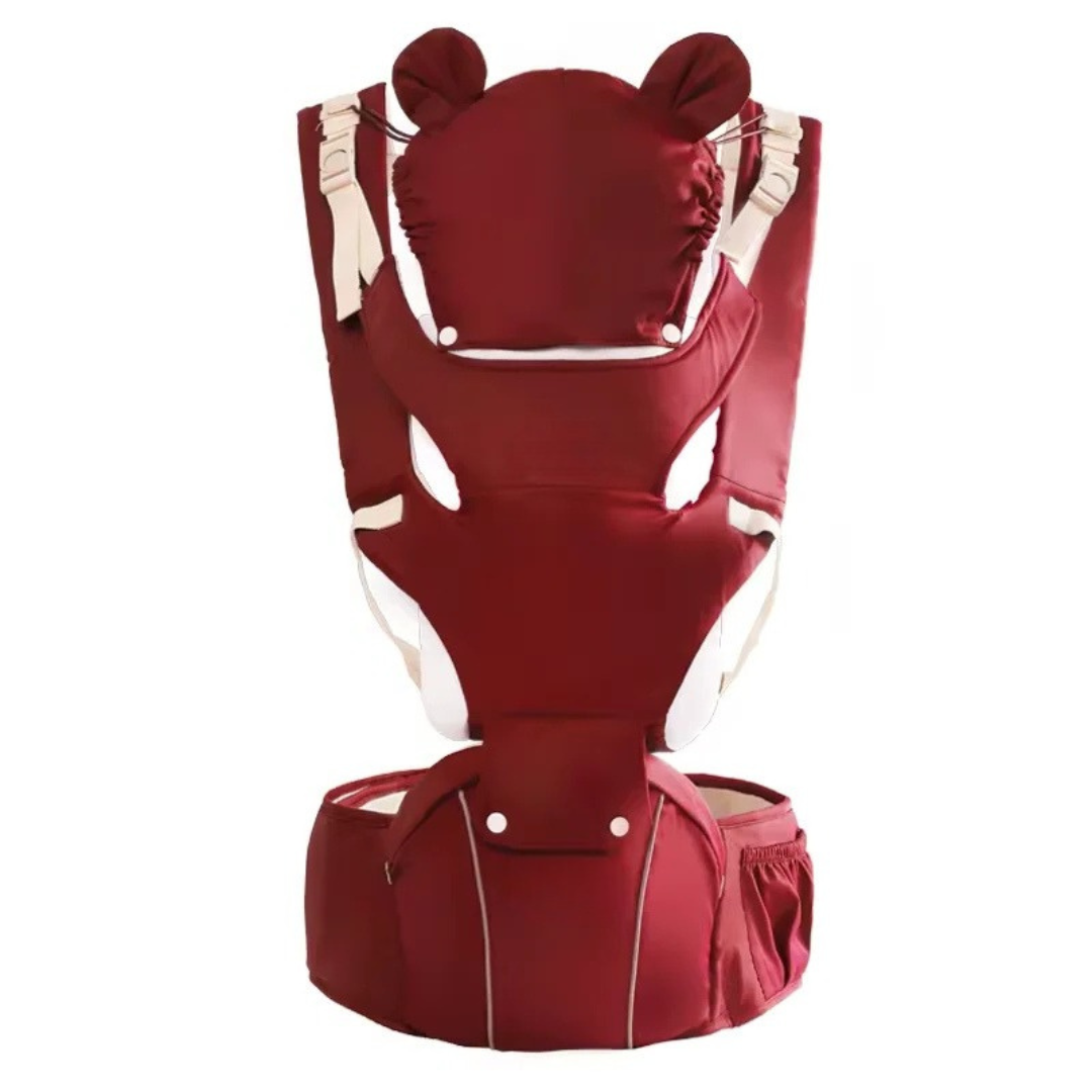 3 in 1 Baby Hipseat Carrier Backpack Ergonomic Infant Toddler Carrier 0-36M Windproof Winter Hat Luminous Strips Red 65cm