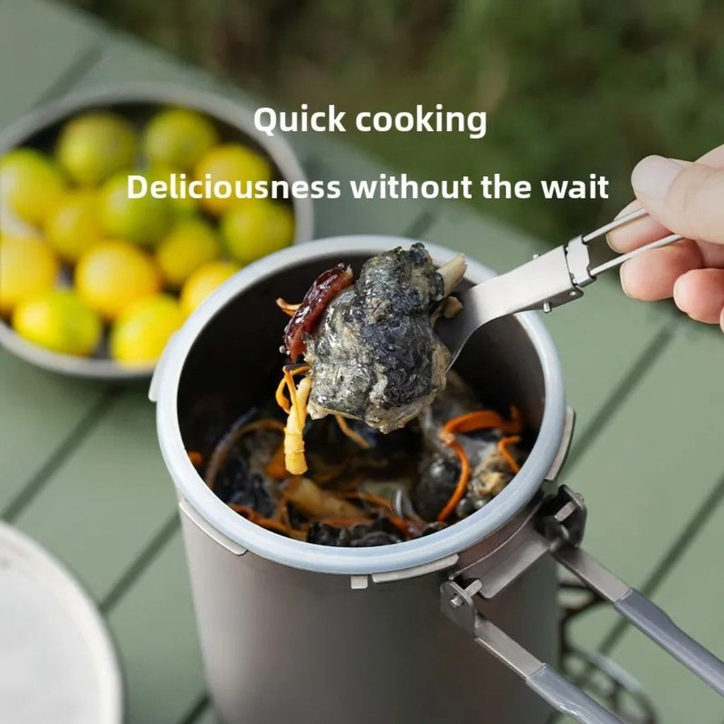 Titanium Pressure Cooker Outdoor Camping Pot Lightweight High Altitude Cooking Rice Cooker 15.5 × 10 × 24cm
