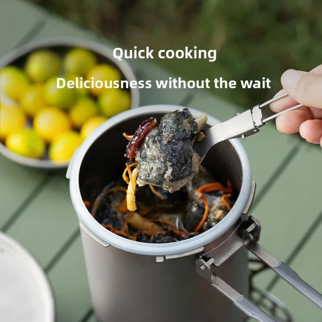 Titanium Pressure Cooker Outdoor Camping Pot Lightweight High Altitude Cooking Rice Cooker 15.5 × 10 × 24cm