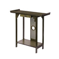 Wood Console Table 81.5x31.2x82.8cm with Drawer and Shelf Brown Entryway Hall Table Living Room