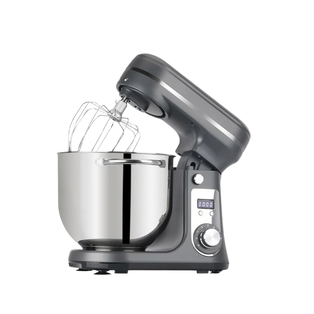 1200W Kitchen Stand Mixer 6L Food Blender Quiet Motor Egg Whisk Dough Kneader 6 Speed Baking Mixer Grey BM-601 AU