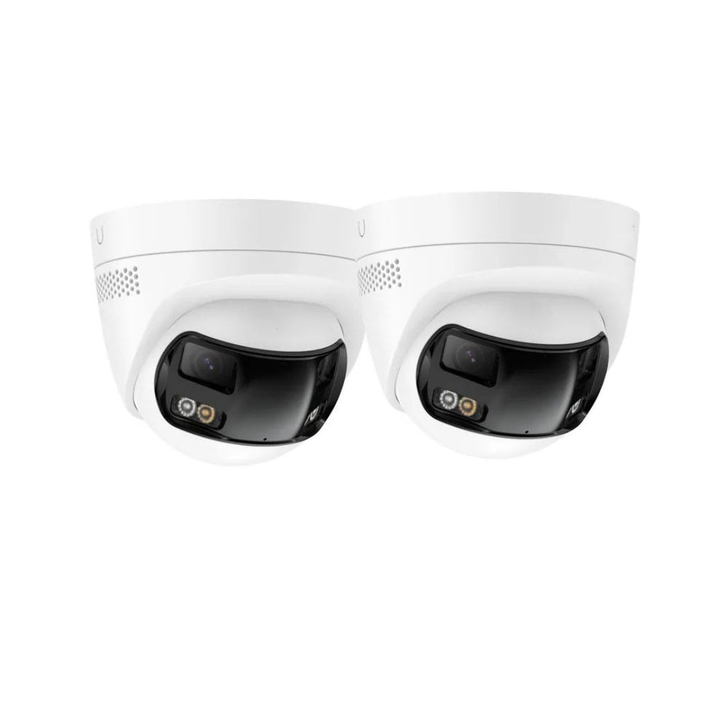 6MP Dual Lens Security Camera 180° Panorama Turret CCTV Camera with Colour Night Vision Human and Vehicle Detection IP67 ONVIF White