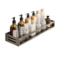 40CM No Drill Shower Corner Shelf Aluminium Bathroom Storage Rack with Towel Bar Shampoo Holder Toilet Organiser