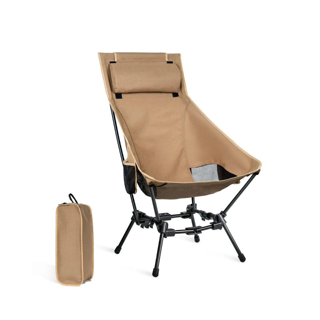 Folding Camping Chair High Back Outdoor Fishing Trekking BBQ Garden Beach Tourist Chair Indoor Use 49 × 60 × 100cm