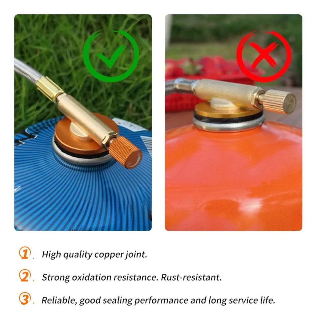 3 Head Gas Camping Stove 5800W Folding Backpacking Burner Outdoor Hiking BBQ Picnic Cooking Furnace with New Adapter