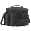 Tactical Thermal Cooler Bag Heavy Duty Insulated Lunch Box Leakproof Durable Meal Bag for Men Work Camping Picnic Black 30×20×22cm