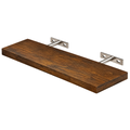 Classic Solid Wood Wall Mounted Floating Shelf Horizontal Strip Design Storage Display Rack for Living Room Bedroom Brown 40×15cm
