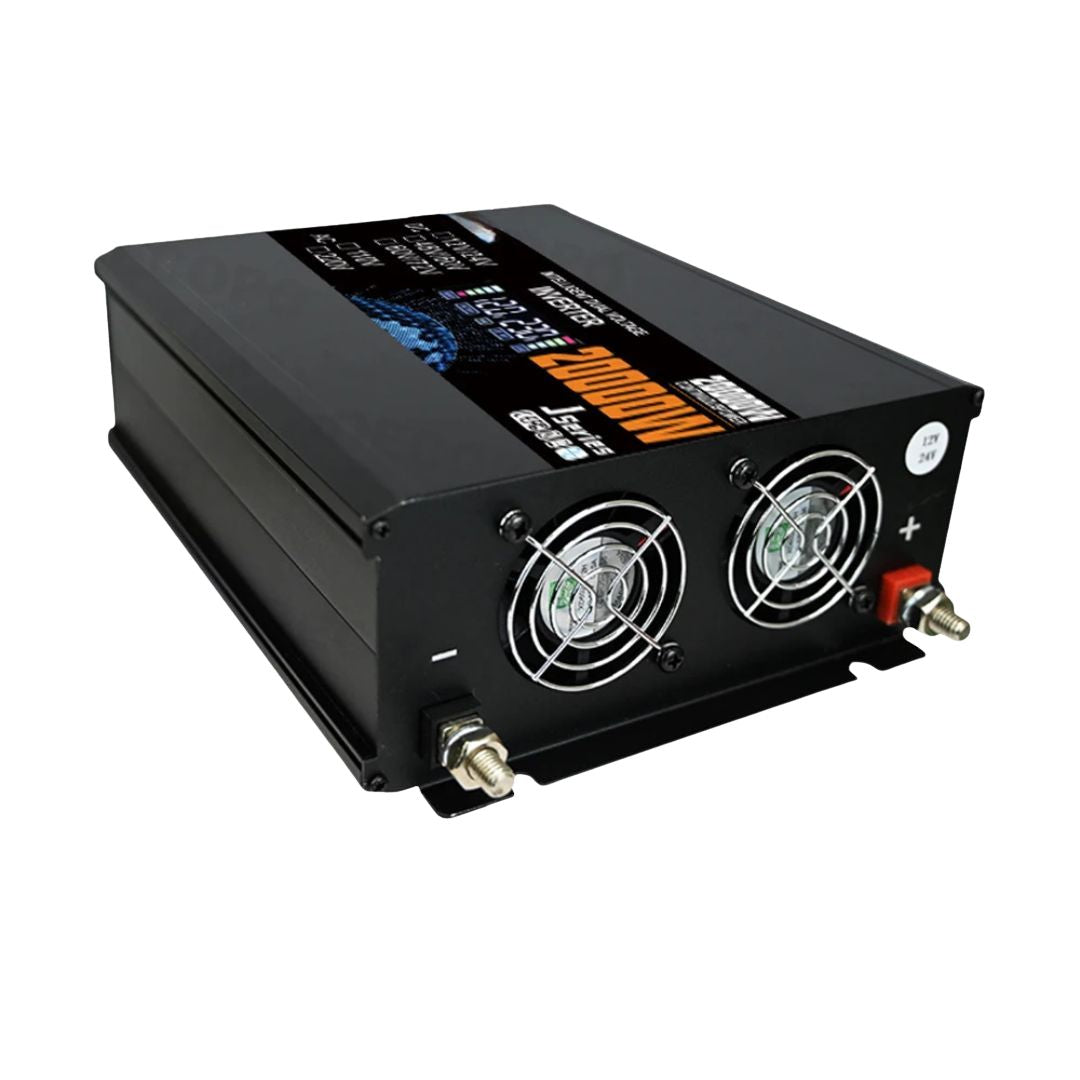 20000W Smart Power Inverter DC 12V to AC 110V Dual Voltage Input for Solar Camping Home 26.4x20x8.2cm