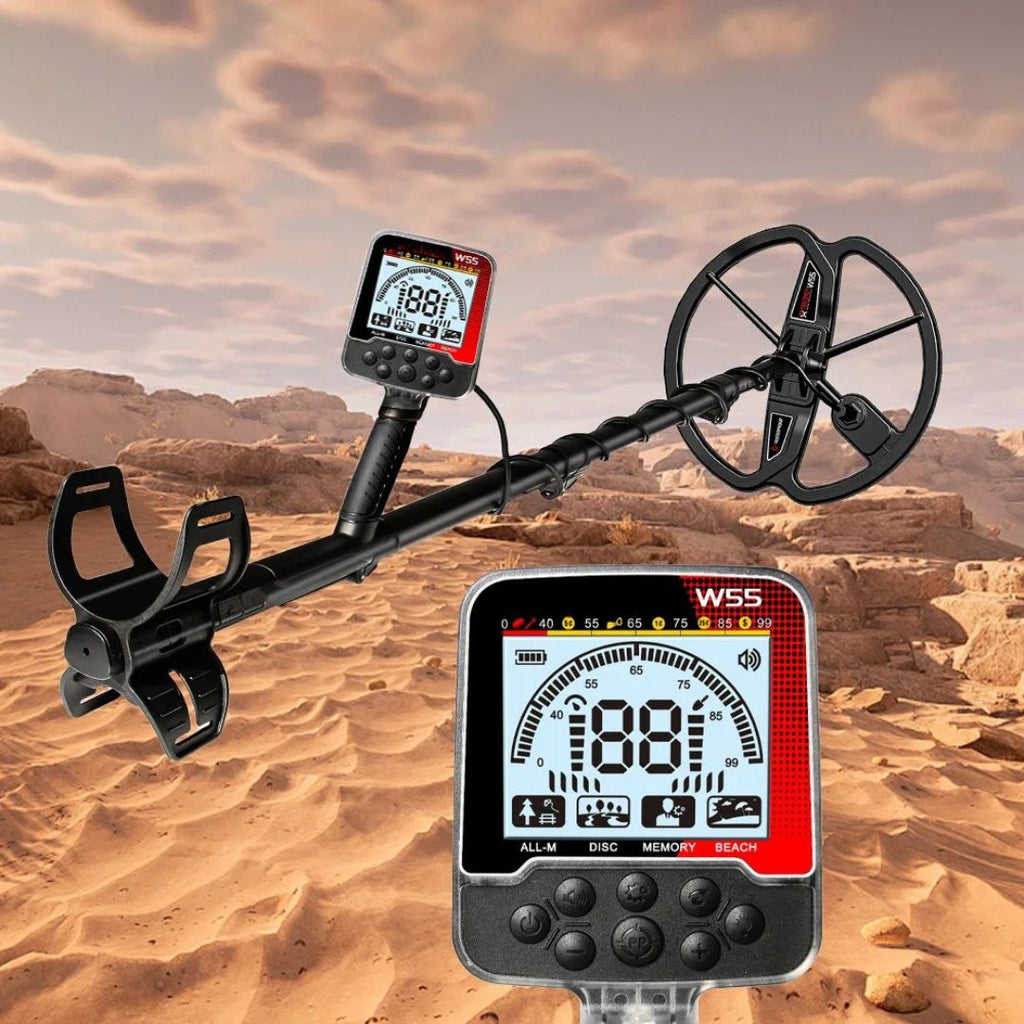 Portable Metal Detector TX-W55 with Carry Bag IP68 Waterproof LCD Display Rechargeable 4 Modes 24x6x6cm