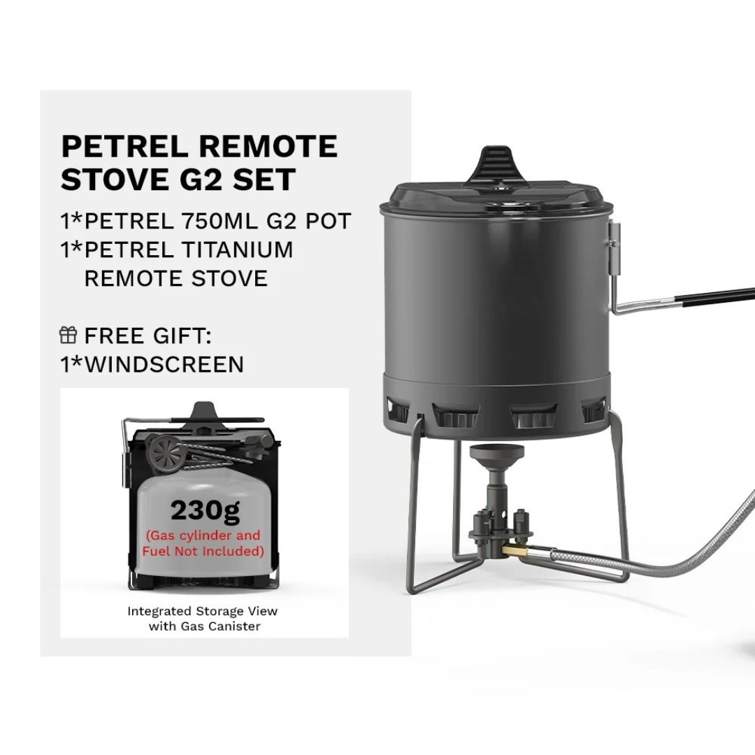 Petrel Titanium Split Camping Stove Ultralight Portable Burner with Windscreen Outdoor Hiking Cooking Set