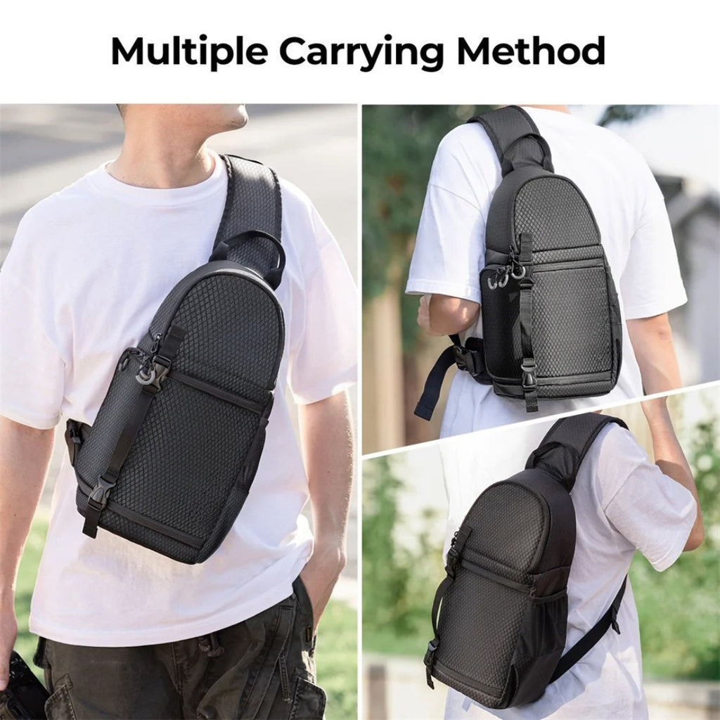 Upgraded 10L Waterproof Camera Bag Photography Backpack DSLR SLR Sling Case for Cameras Lenses Accessories Black