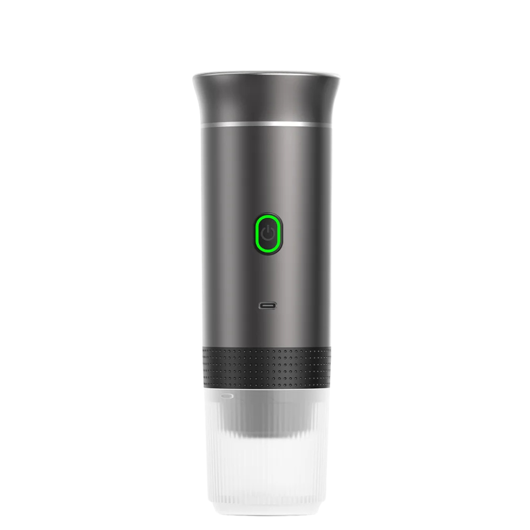 Wireless Portable Espresso Coffee Machine 3-in-1 Capsule Powder Coffee Maker for Car Home Camping Travel Metallic Grey 8×24cm