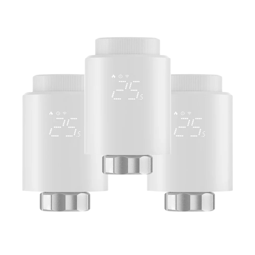 3PCS TRVZB Smart Thermostatic Radiator Valve Home Heating Frost Protection Remote Group Control eWeLink Alexa 59.4×59.4×95mm