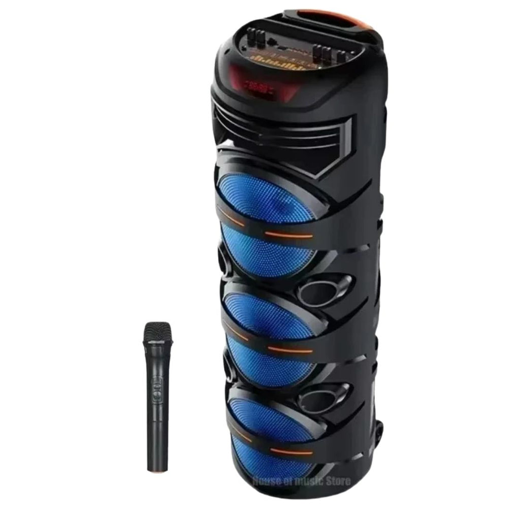 Bluetooth Party Speaker 40W Wireless Karaoke Sound System with LED Lights and Three 20.3cm Drivers