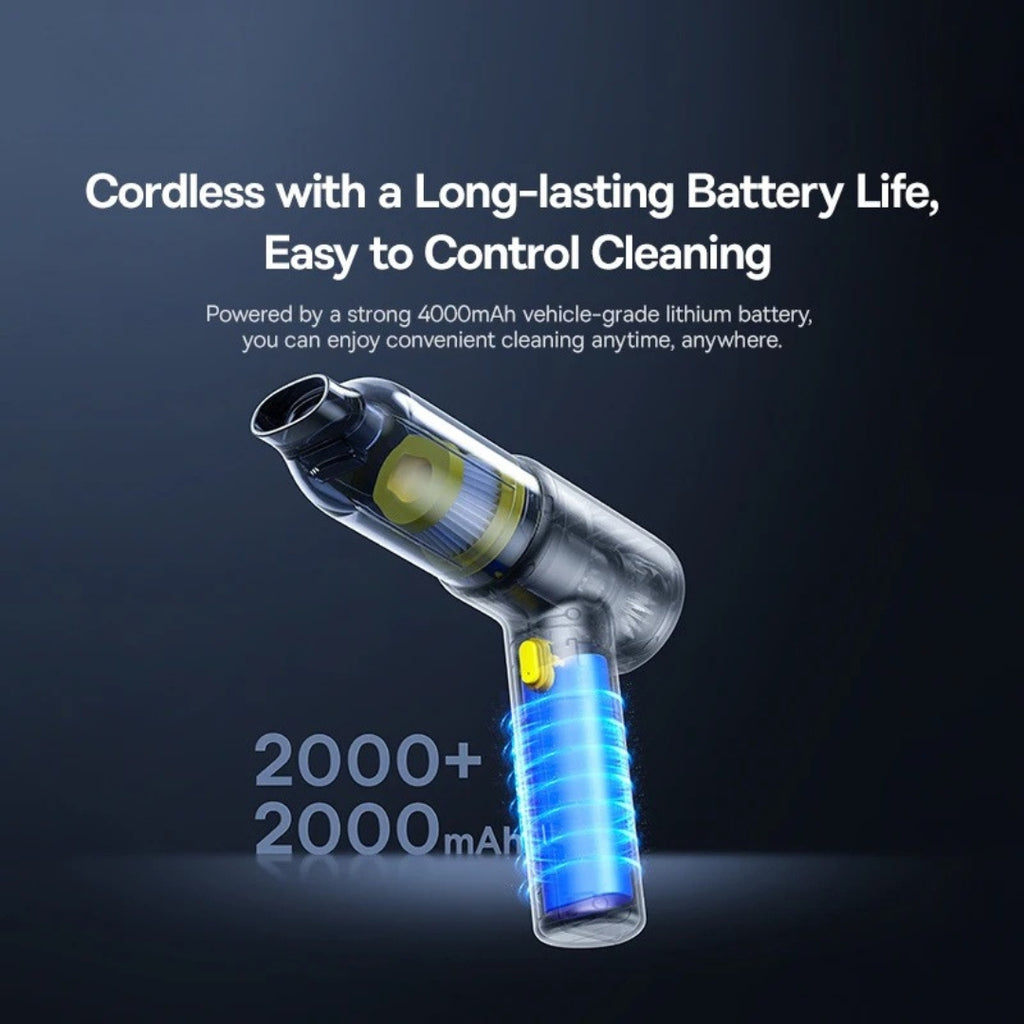 Cordless Car Vacuum Cleaner Air Dust Blower Gun Powerful Portable Vehicle Cleaning Appliance Wireless Auto Cleaner Black