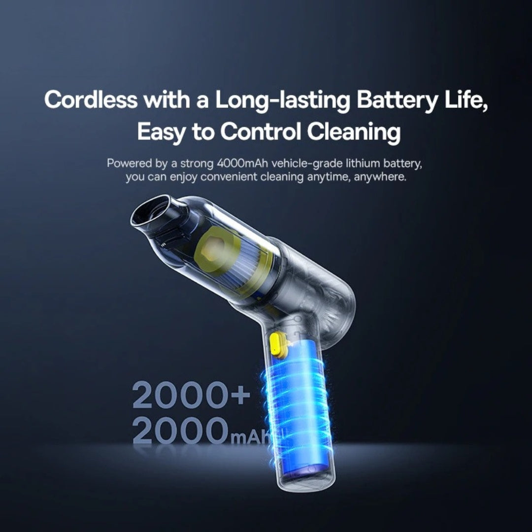 Cordless Car Vacuum Cleaner Air Dust Blower Gun Powerful Portable Vehicle Cleaning Appliance Wireless Auto Cleaner Black