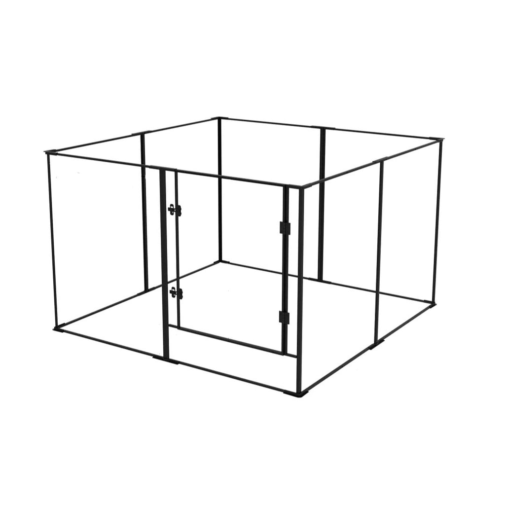 Acrylic Dog Playpen 8 Panel Clear Pet Exercise Fence Black 122x122x76.5cm