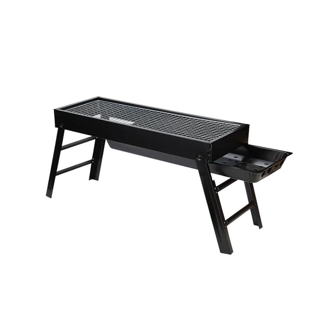 Charcoal BBQ Grill Portable Foldable Smoker Barbecue Outdoor Cooking Set for Camping Picnic Backyard Use 60x23x32cm