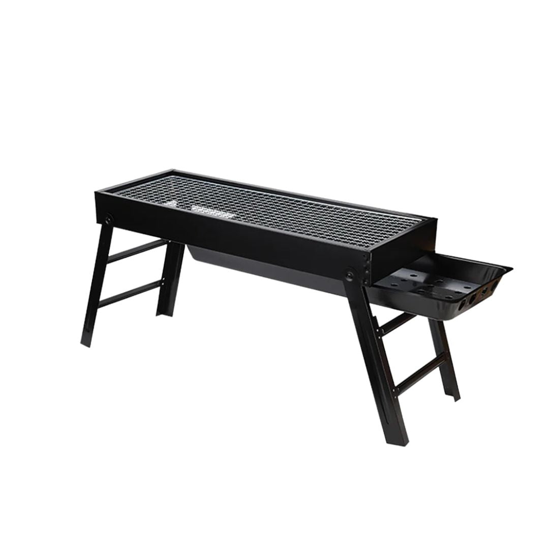Charcoal BBQ Grill Portable Foldable Smoker Barbecue Outdoor Cooking Set for Camping Picnic Backyard Use 60x23x32cm