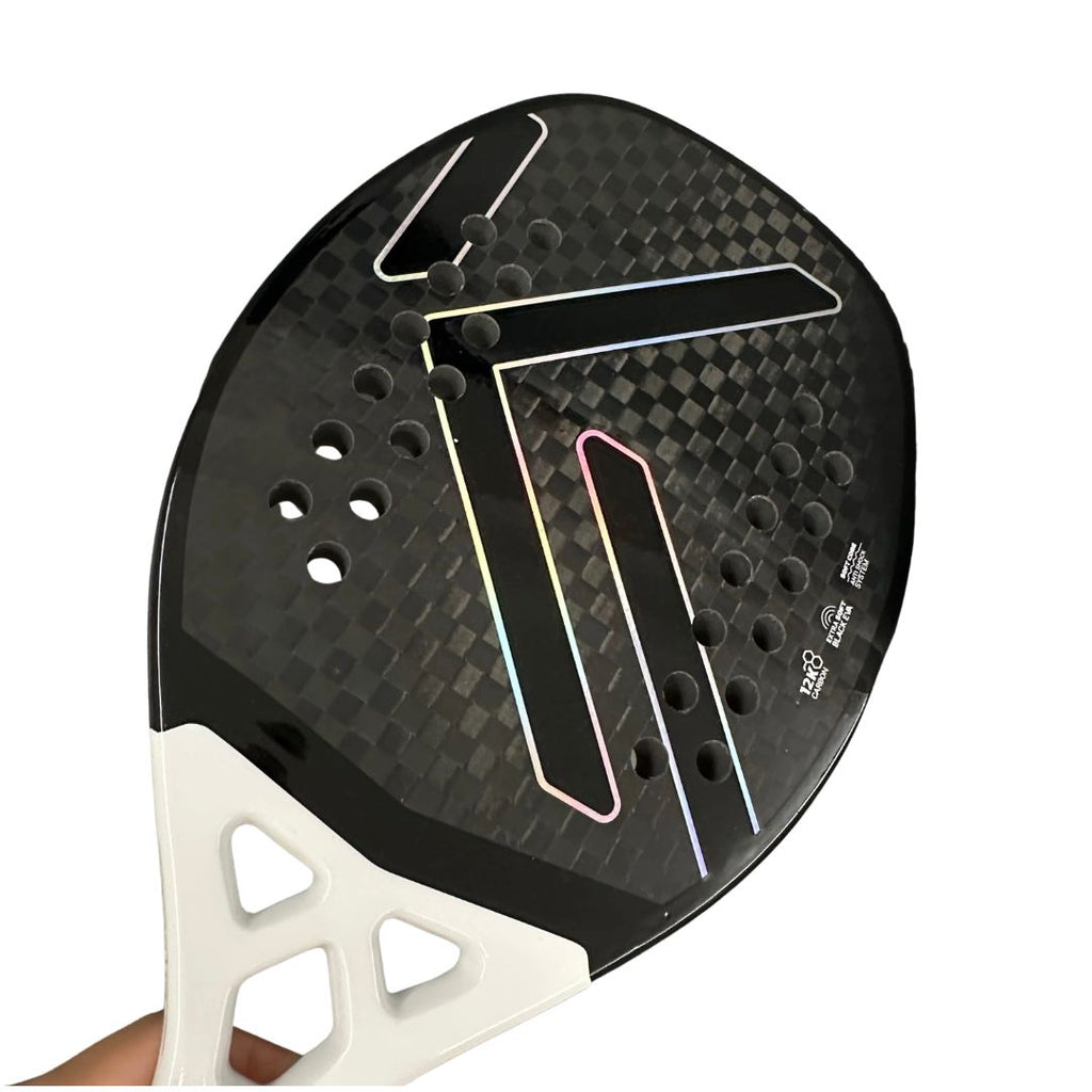 K-12K Carbon Fibre Beach Tennis Racket with Carry Bag Lightweight Outdoor Sports Paddle Professional