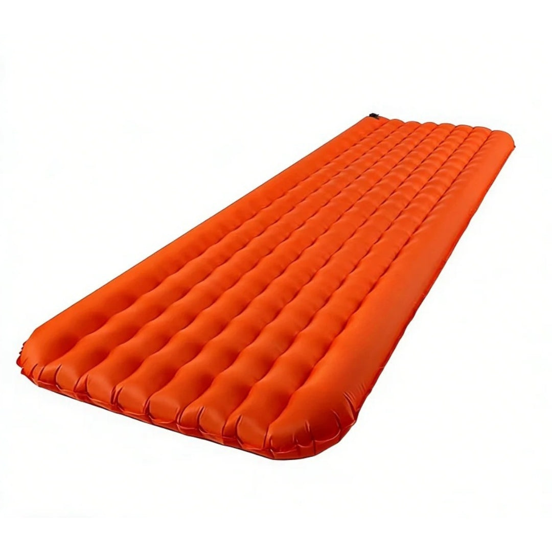 Ultralight Insulated Camping Mattress 4 Seasons Compact Air Sleeping Pad Hiking Orange 196 × 65cm