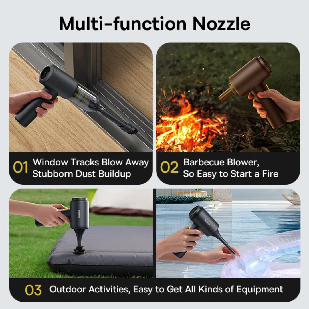 Cordless Car Vacuum Cleaner Air Dust Blower Gun Powerful Portable Vehicle Cleaning Appliance Wireless Auto Cleaner Black