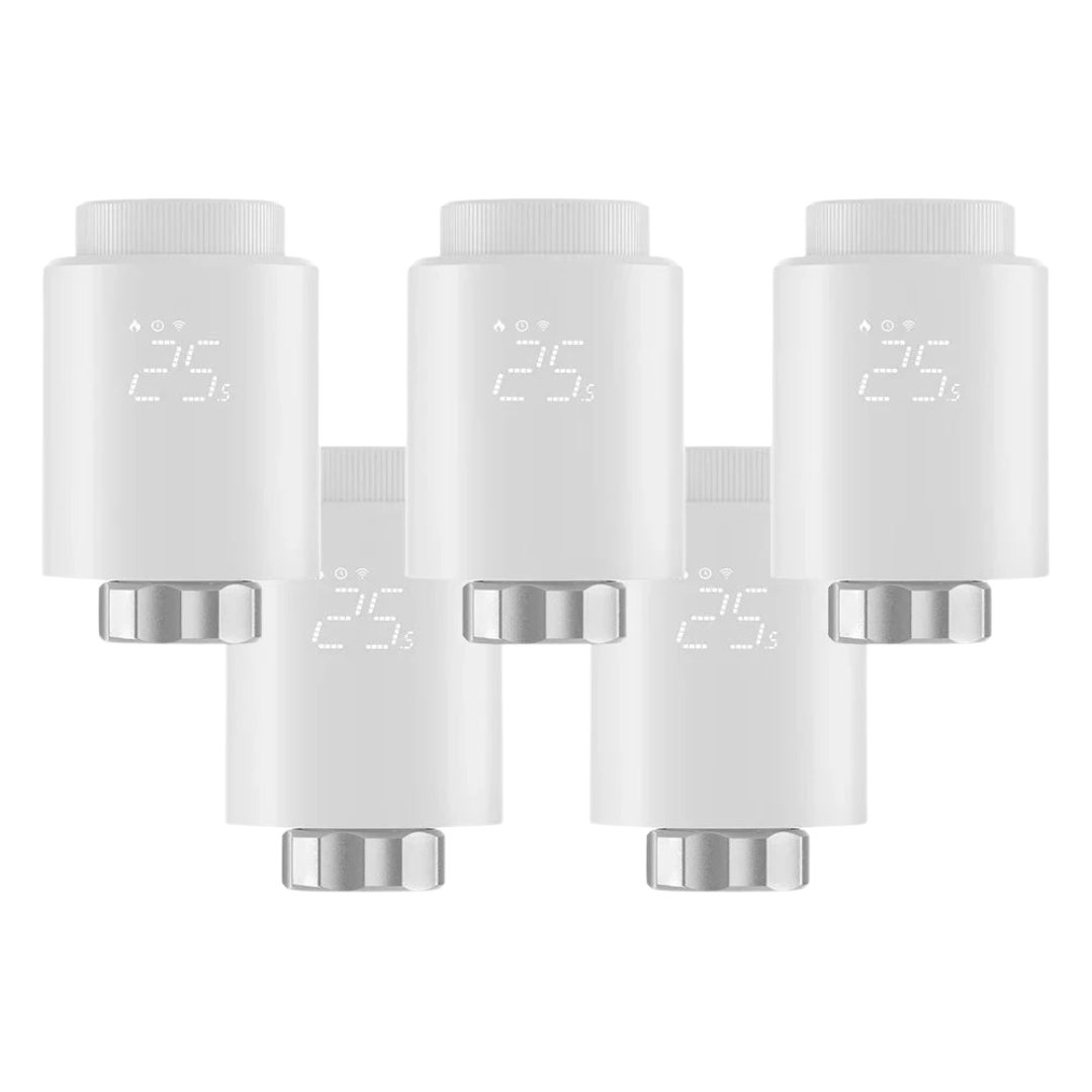 5PCS TRVZB Smart Thermostatic Radiator Valve Home Heating Frost Protection Remote Group Control eWeLink Alexa