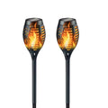 Solar Flame Torch Lights 2 Pack Waterproof LED Garden Path Lights Flickering Outdoor Landscape Lamps