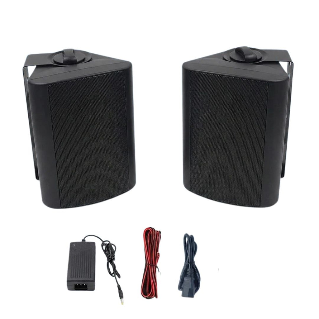 Outdoor Bluetooth Speaker 300W Waterproof Wall Mount Audio System All-Weather Black 21.9x14.4x15.9cm