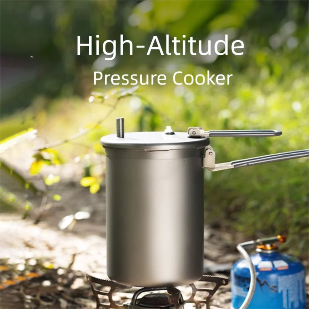 Titanium Pressure Cooker Outdoor Camping Pot Lightweight High Altitude Cooking Rice Cooker 15.5 × 10 × 24cm