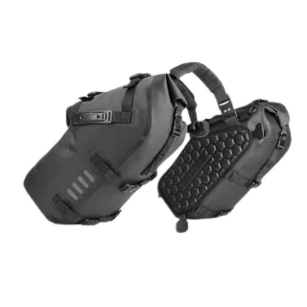 2PCS 14L Waterproof Motorcycle Saddle Bags Universal Motorbike Side Pannier Luggage Storage Travel Bags Black