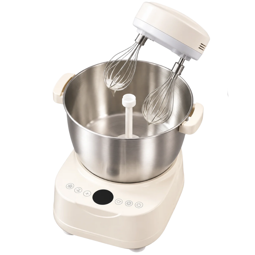 Electric Dough Mixer 250W DC Motor 5L Stainless Steel Bowl Timed Fermentation All-in-One Kitchen Mixer with Whisk 34.5×32.5×33cm