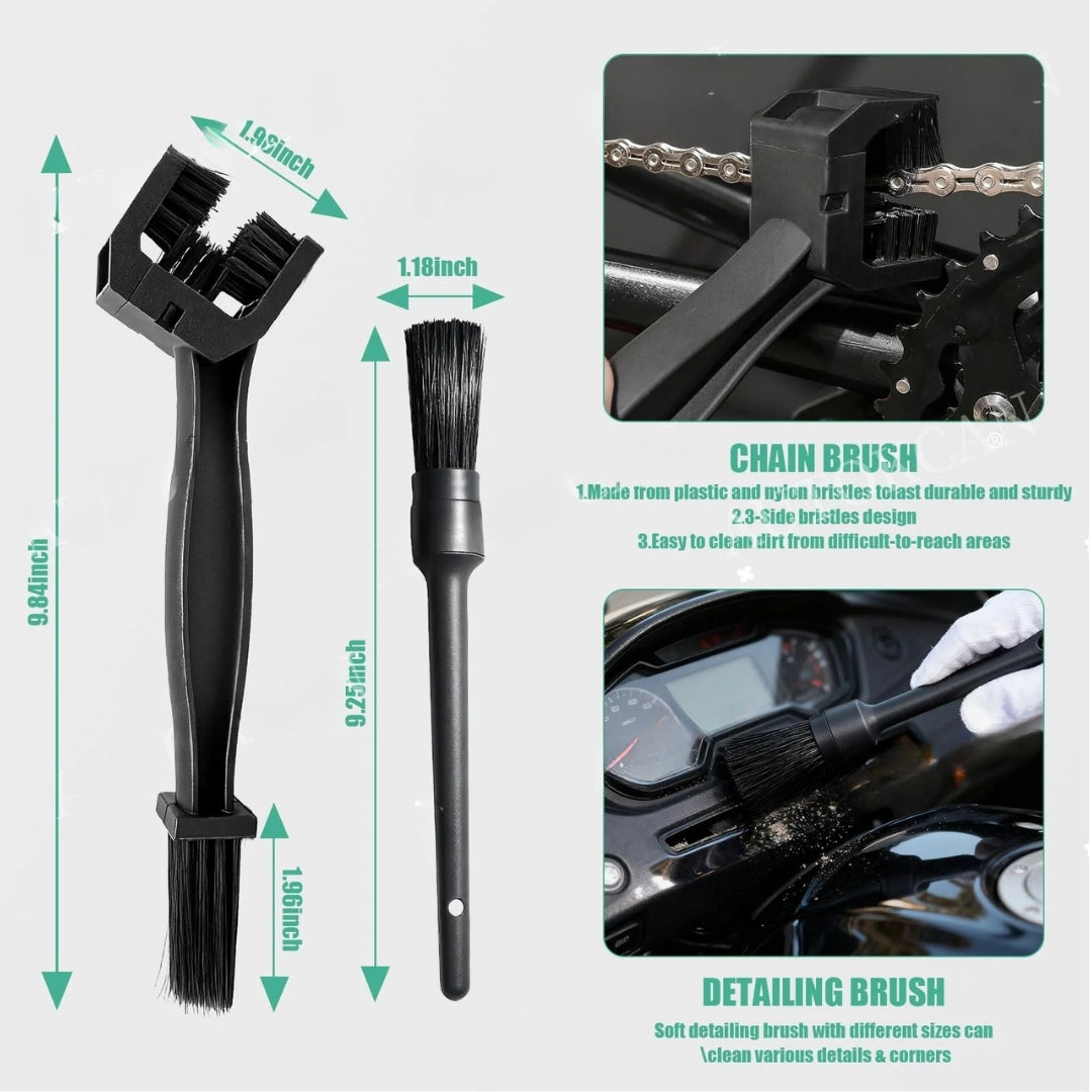 Motorcycle Car Washing Kit Auto Detailing Brushes Microfiber Towels Strong Water Absorption Wheel Cleaning Tools Set