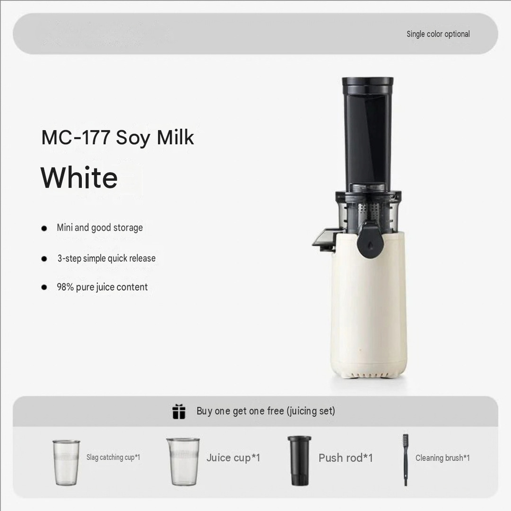 Mini Slow Juicer Automatic Fruit Juice Extractor Multifunctional Residue Separation Household Juicer Machine White AU