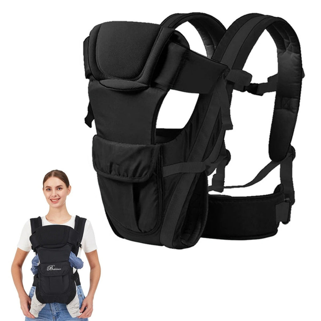 Ergonomic Baby Sling Carrier Adjustable Infant Backpack Newborn Toddler Front Carry Baby Holder Travel Carrier Black