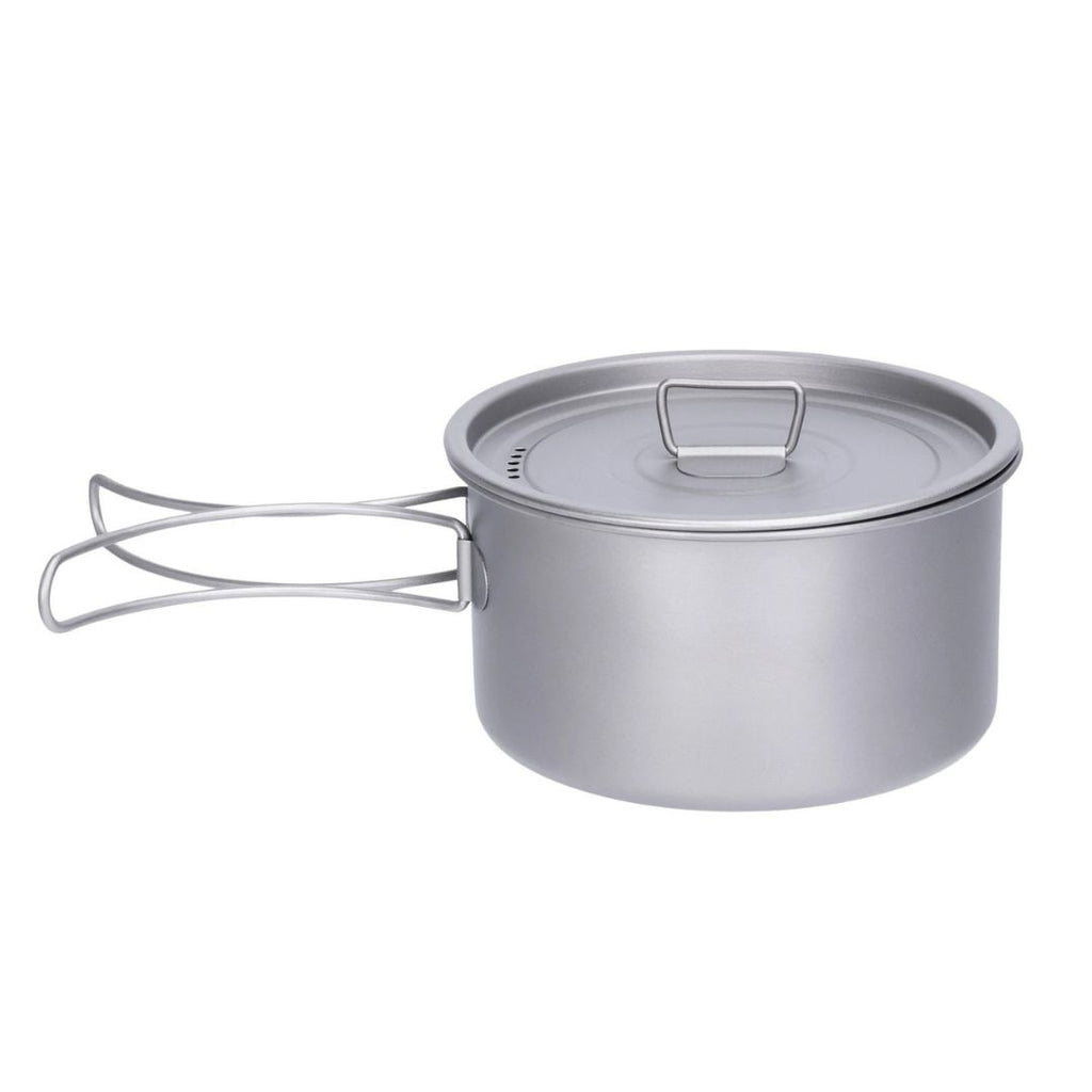 Titanium Camping Pot 1.2L Lightweight Backpacking Cooking Pot with Lid for Hiking Trekking Picnic Ti2106C