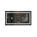 LED Bathroom Mirror Round Touch Screen Waterproof Anti Fog Vanity Mirror Wall Mounted for Wash Basin Shower Grooming 120x60cm